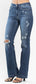 HW Judy Blue Tummy Control Distressed Flare