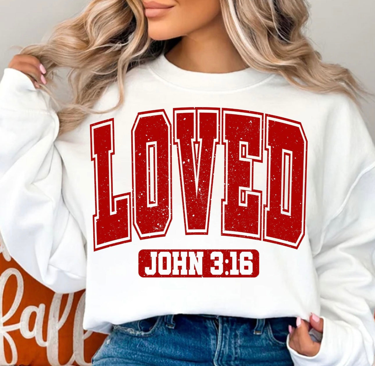 Varsity Loved John 3:16 Crewneck