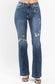 HW Judy Blue Tummy Control Distressed Flare