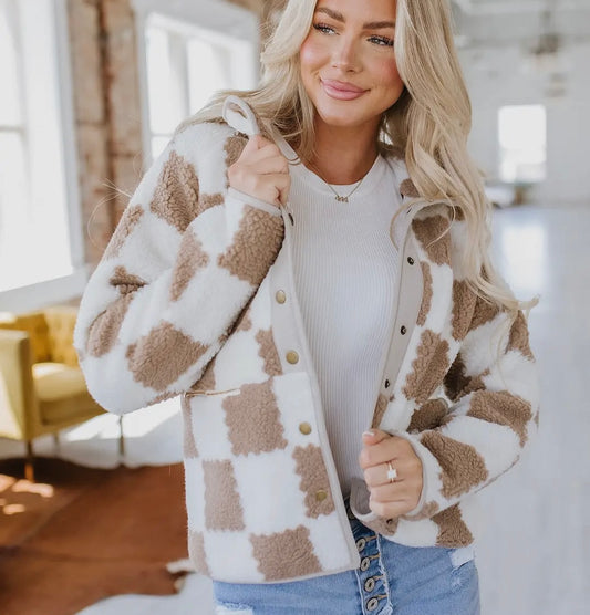 Baylor Checkered Sherpa Jacket